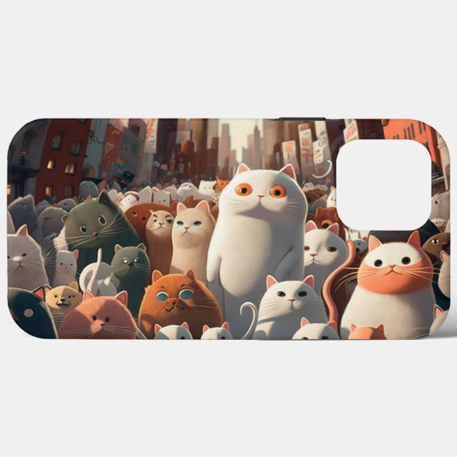 Cat City Cartoon Crowd Case-Mate iPhone Case (Back (Horizontal))