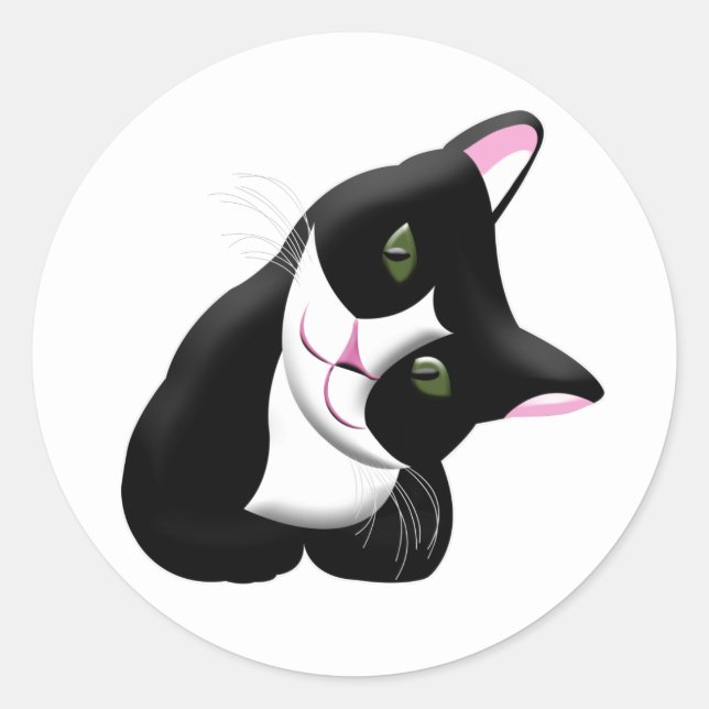 Cat Classic Round Sticker (Front)