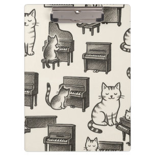 Cat Clipboard on Piano