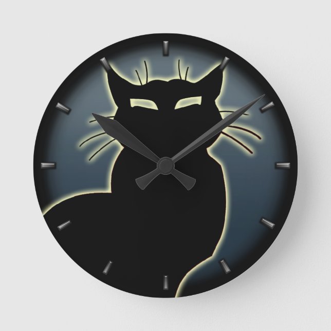 Cat Clock Cute Cat Lover Wall Clock Cat Decor (Front)
