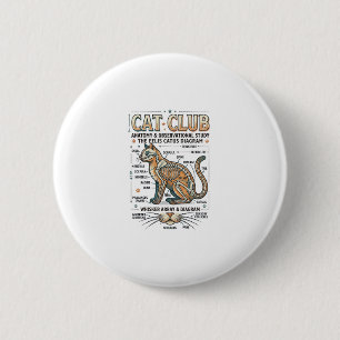 Cat Club Cat Anatomy Scientific Diagram Vintage Ve 6 Cm Round Badge