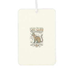 Cat Club Cat Anatomy Scientific Diagram Vintage Ve Car Air Freshener