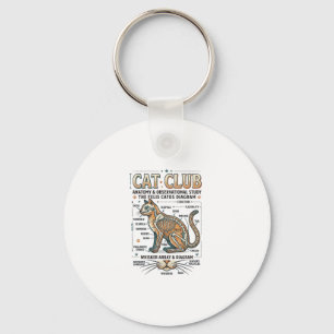 Cat Club Cat Anatomy Scientific Diagram Vintage Ve Key Ring