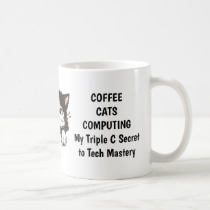 Cat, Coffee and Computer Mug
