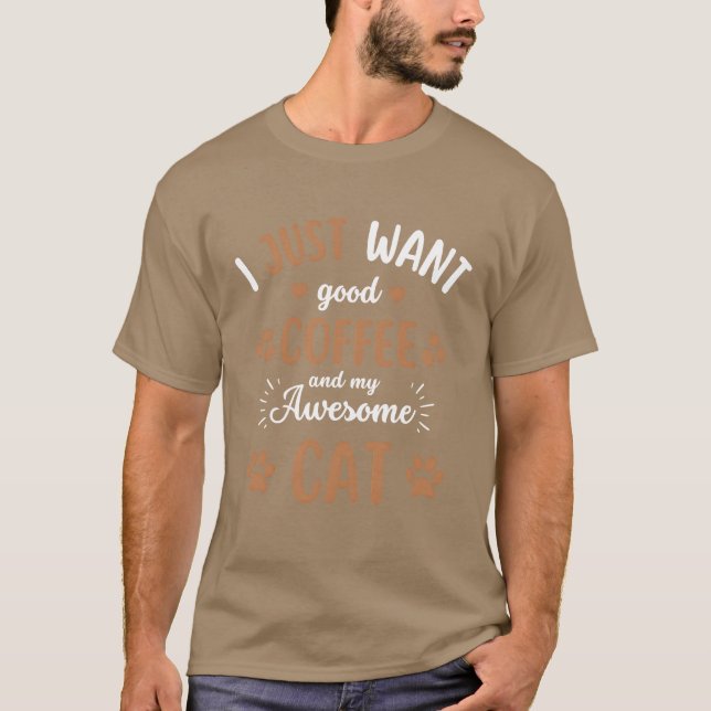 Cat Coffee Cat Cafe funny T-Shirt (Front)