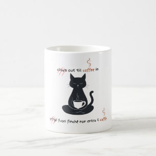 Cat + Coffee = Claws” Minimalist Design Mug