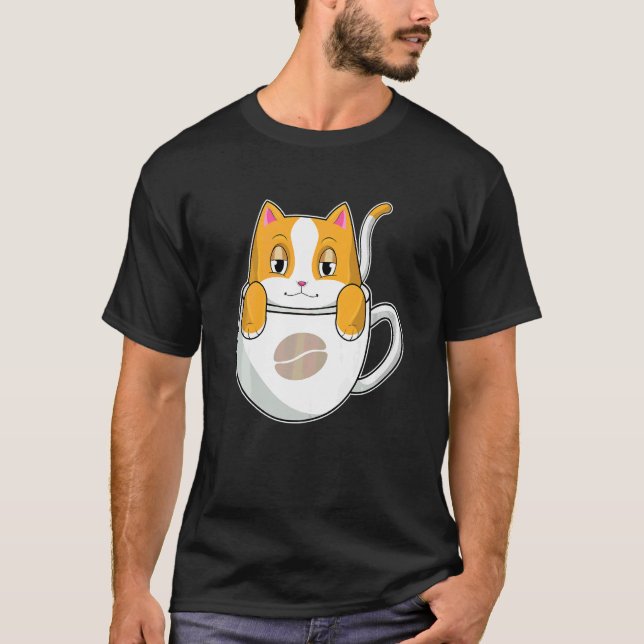Cat Coffee Cup T-Shirt (Front)