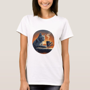 Cat Coffee Funny Cat Lovers T-Shirt