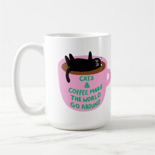 Cat & coffee make the world go around Mug