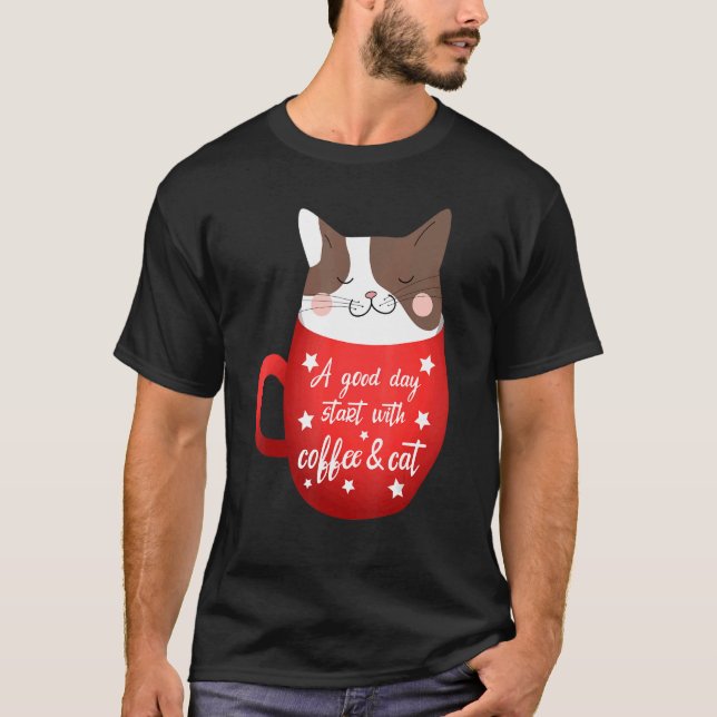  Cat Coffee Mug Cat  T-Shirt (Front)