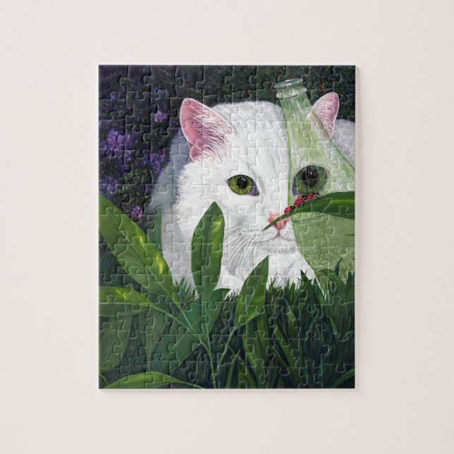 Cat, Coke Bottle and Ladybugs Jigsaw Puzzle (Vertical)