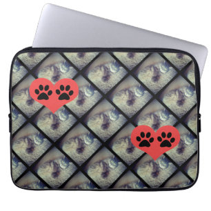Cat Collage with Paw Prints by Shirley Taylor Laptop Sleeve