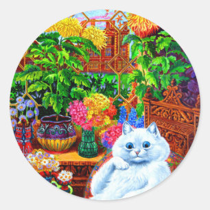 Cat College Master Classic Round Sticker