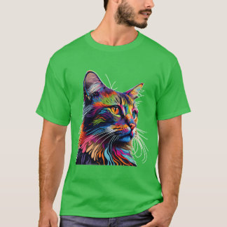 Cat Colorful Colorful Cat Color Animal T-Shirt