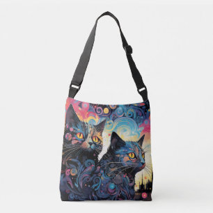 Cat Colourful Animal Enchanting Abstract  Crossbody Bag