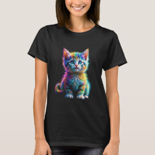 Cat Colourful Watercolour Cat colourful fur kitten T-Shirt