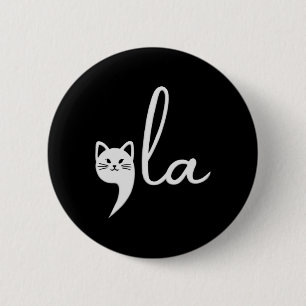Cat Comma-la Kamala Harris President 2024 6 Cm Round Badge