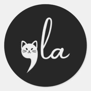 Cat Comma-la Kamala Harris President 2024 Classic Round Sticker