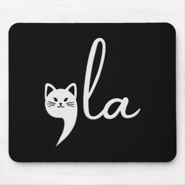 Cat Comma-la Kamala Harris President 2024  Mouse Pad (Front)