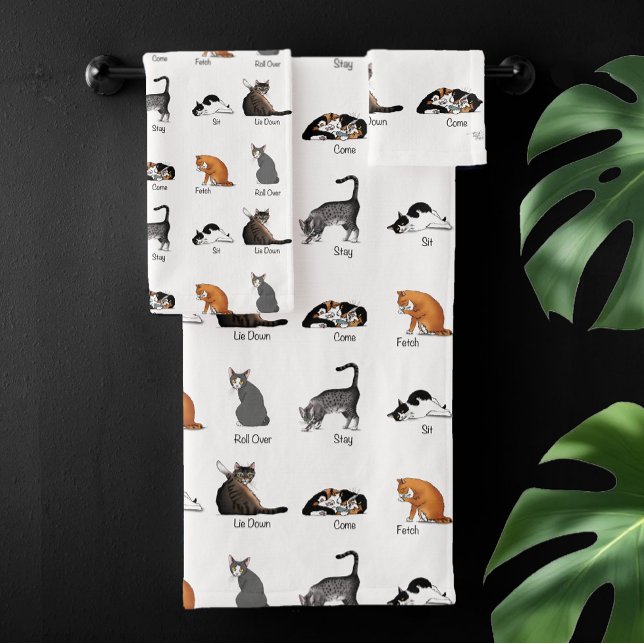 Cat Commands Bath Towel Set (Creator Uploaded)