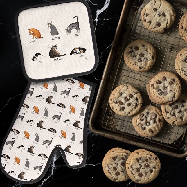 Cat Commands Oven Mitt & Pot Holder Set (Creator Uploaded)