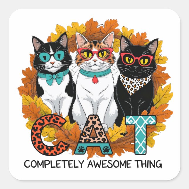 CAT Completely Awesome Thing Square Sticker (Front)