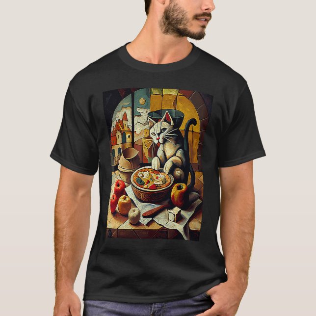 Cat Cooking Apple Pie T-Shirt (Front)