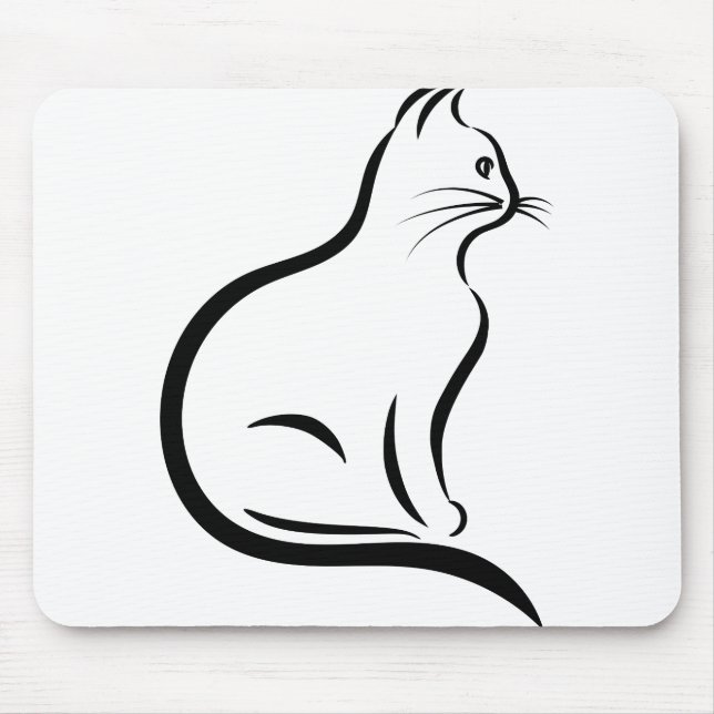 Cat Cool Remeras Helical Helix Line Art Animals Mouse Pad (Front)