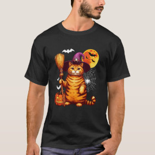 Cat Coplay Witch Halloween Fat Costume Owner Famil T-Shirt