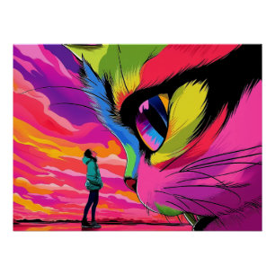 Cat Cosmic Gaze: A Meeting of Worlds Poster