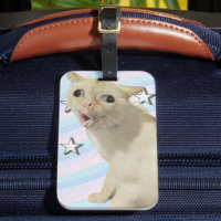 Cat Coughing Meme luggage tag - Car luggage tag -