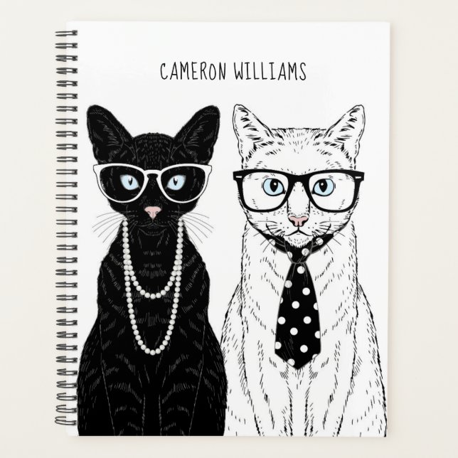Cat Couple | Add Your Name Planner (Front)