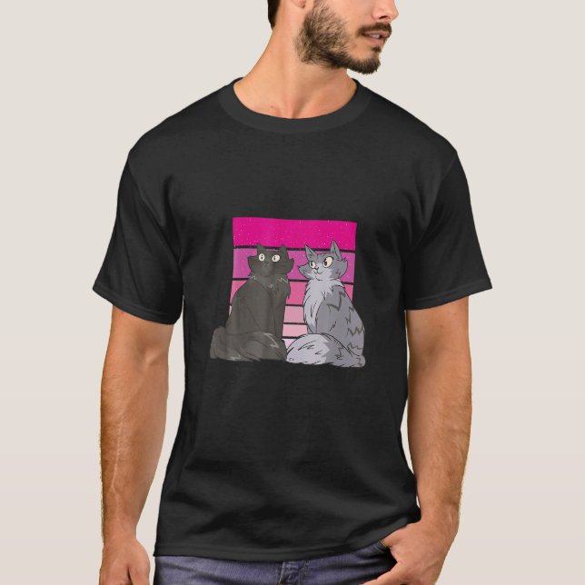 Cat Couple Cute Animals Pet T-Shirt (Front)