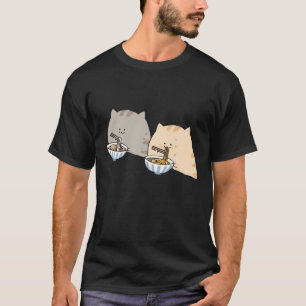 Cat couple eating noodles T-Shirt