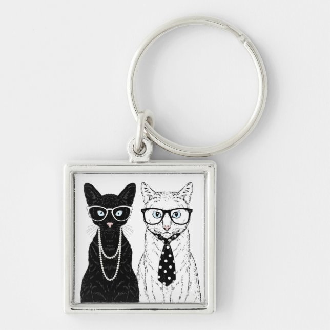 Cat Couple Key Ring (Front)