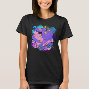 Cat Couple Love Anniversary Planets Celestial Univ T-Shirt