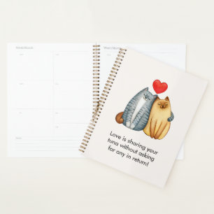 Cat Couple Lovers Cute Funny Happy Valentine's Day Planner