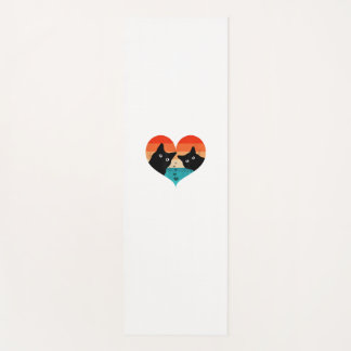 Cat Couple Retro Vintage Shirt Funny Black Cat Val Yoga Mat