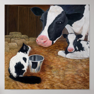 Cat, Cow and Calf Poster