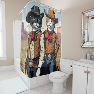 Cat Cowboys Shower Curtain