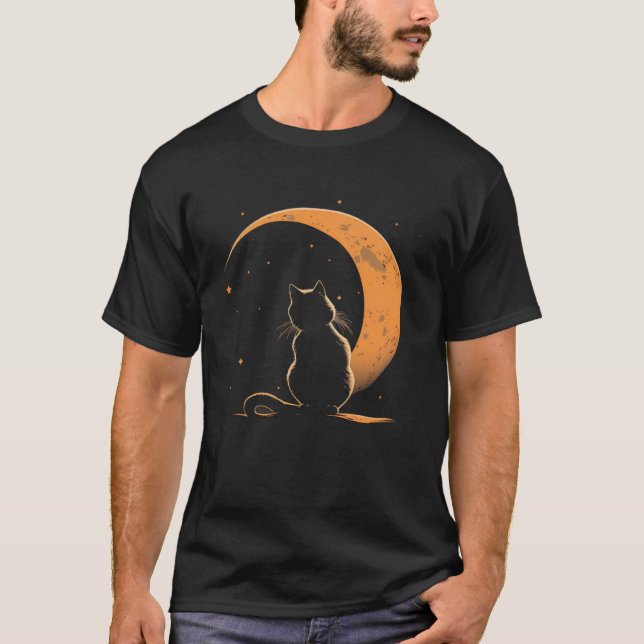Cat Crescent Black Moon Sailor T-Shirt (Front)
