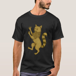 Cat Crest Renaissance Fantasy Art Heraldic Medieva T-Shirt