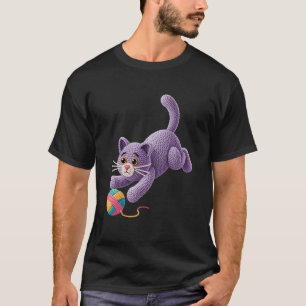 Cat Crochet Yarn Crocheting Crocheter Knitter T-Shirt