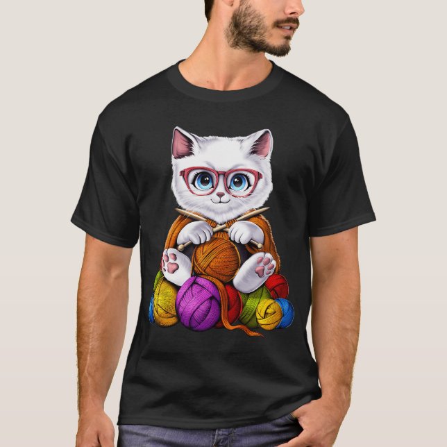 Cat Crocheting T-Shirt (Front)