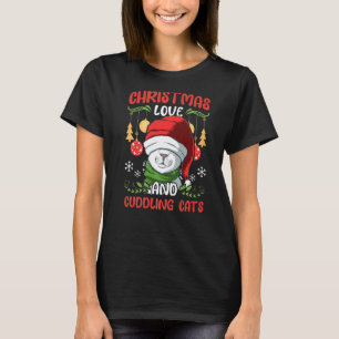 Cat Cuddle Animal Outfit Christmas Love And Cuddli T-Shirt