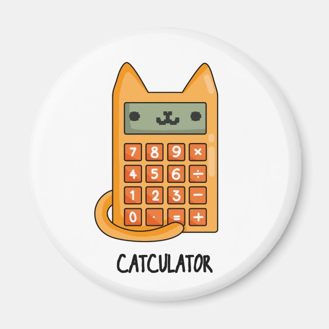 Cat-culator Funny Calculator Pun  Magnet (Front)
