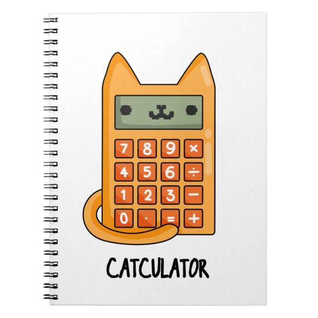 Cat-culator Funny Kitty Cat Calculator Pun Notebook (Front)
