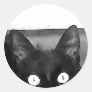 Cat Curiosity Classic Round Sticker