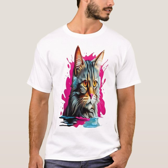 Cat Curious T-Shirt (Front)
