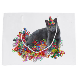 Cat Curly Ribbons Gift Bag